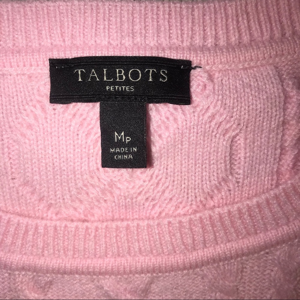 Talbots Baby Pink Embossed Patterned Sweater - image 3